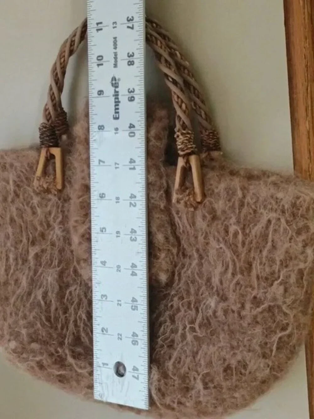 Handcrafted Natural Woolen Clutch Purse Brown